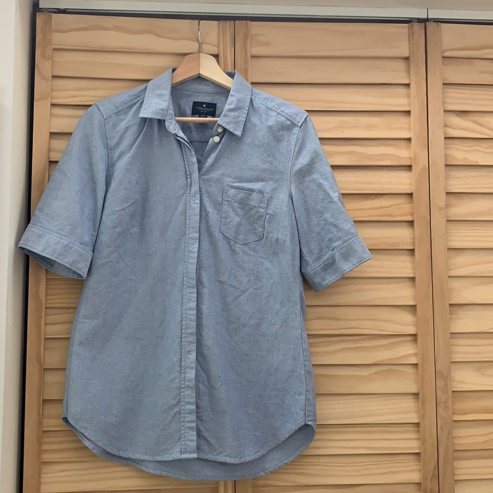 Collared Short Sleeve Top American Eagle